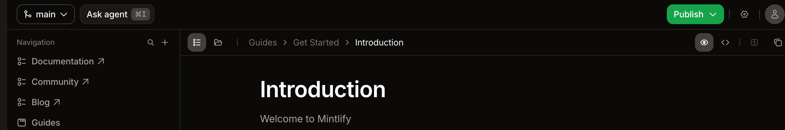 Screenshot of the Docfiy editor.
